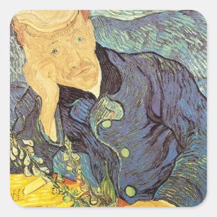 Sticker Carré Vincent van Gogh - Portrait du Docteur Gachet
