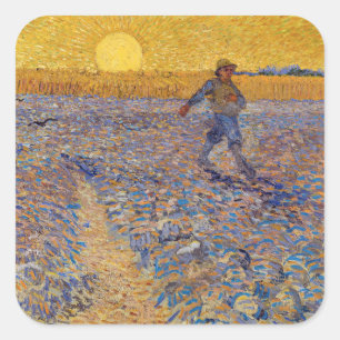 Sticker Carré Vincent van Gogh - Sower avec réglage Sun