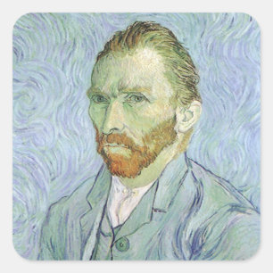 Sticker Carré Vincent van Gogh - Van Gogh Autoportrait en bleu