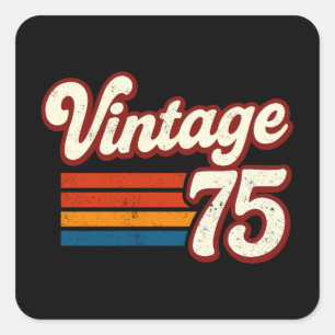 Sticker Carré Vintage 1975 Fabriqué en 1975 50e Anniversaire 50