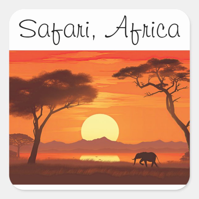 Sticker Carré Vintage African Safari  (Devant)