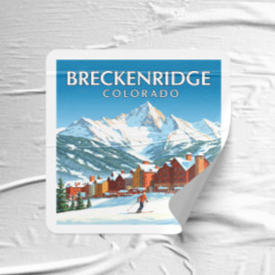 Sticker Carré Vintage Breckenridge Colorado