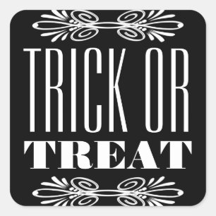 Sticker Carré Vintage Chalkboard Tri ou traitement Halloween