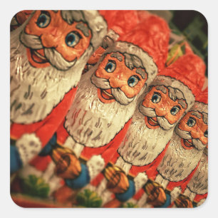 Sticker Carré Vintage Christmas Santa Paper