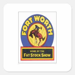 Sticker Carré Vintage Fort Worth, Texas