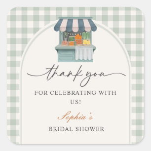 Sticker Carré Vintage Frais sur le Marché Gingram Enterrement de