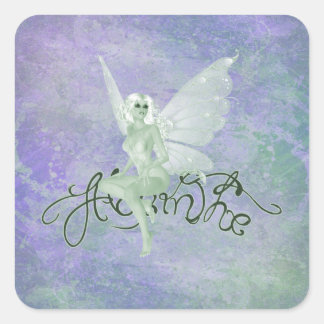 Sticker Carré Vintage Grunge Absinthe Fée verte