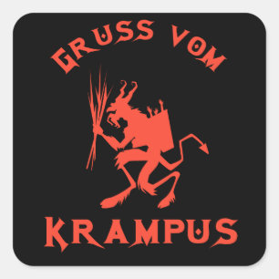 Sticker Carré Vintage Gruss vom Krampus