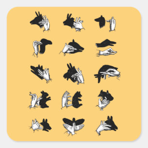 Sticker Carré Vintage Hand