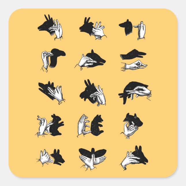 Sticker Carré Vintage Hand (Devant)