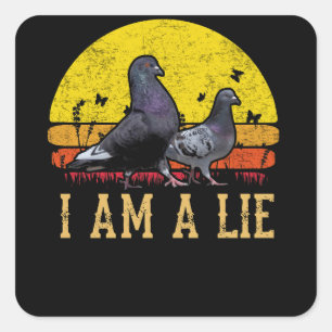 Sticker Carré Vintage Je suis un oiseau menteur n'est pas de vra