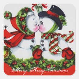 Sticker Carré Vintage Joyeux Noël Kissy