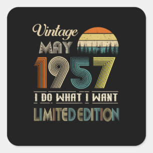 Sticker Carré Vintage mai 1957 What I Want Limited Edition