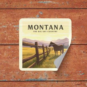 Sticker Carré Vintage Montana