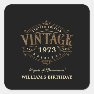 Sticker Carré Vintage N'Importe Quel Âge Thème Artisanat