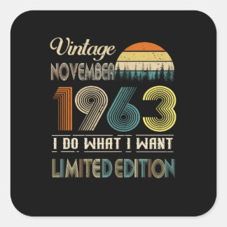 Sticker Carré Vintage novembre 1963 What I Want Limited Edition