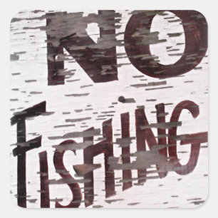 Sticker Carré Vintage Pas de signe de pêche