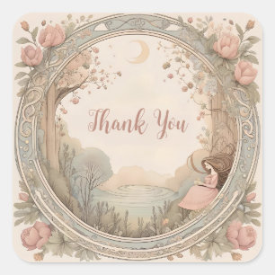 Sticker Carré Vintage Rapunzel Fairytale