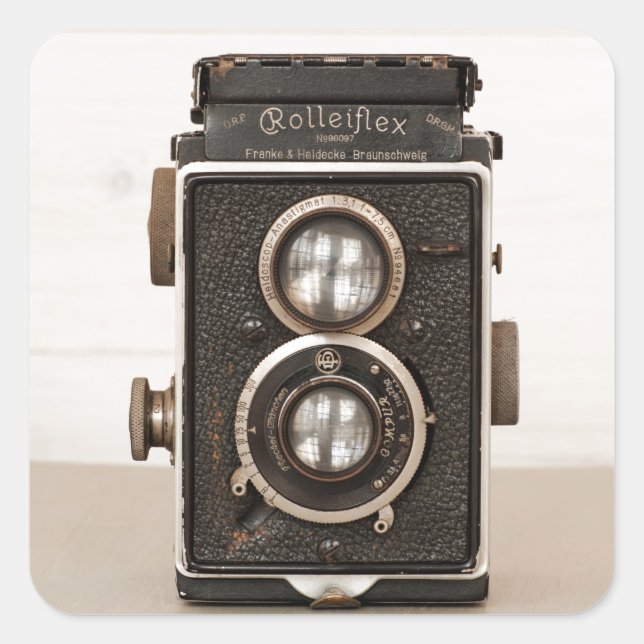 Sticker Carré Vintage Rolleiflex (Devant)