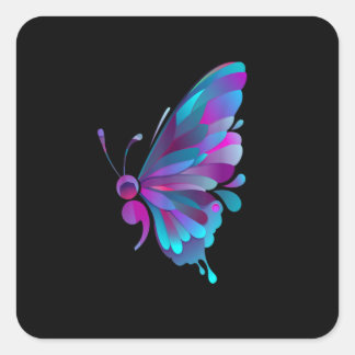 Sticker Carré Vintage Semicolon Butterfly Semi Colon