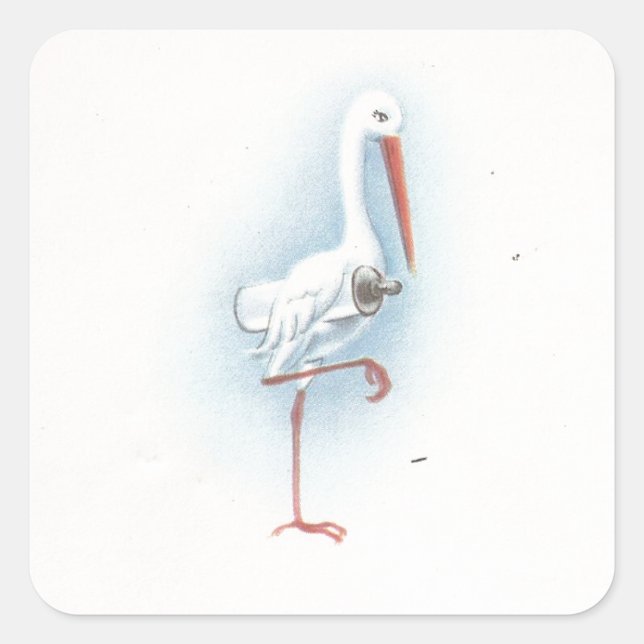 Sticker Carré Vintage Stork (Devant)