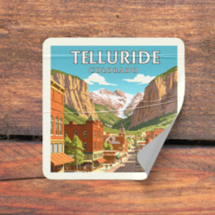 Sticker Carré Vintage Telluride Colorado