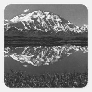Sticker Carré Vintage USA Alaska magnifique mt mckinley 1970