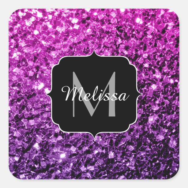 Sticker Carré Violet rose ombre faux parties scintillant scintil (Devant)