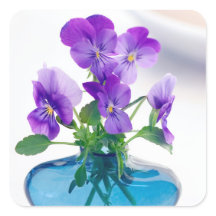 Violon blanc violet Fleurs de violon bleu Vase Flo