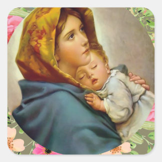 Sticker Carré Virgin Mary Jesus Blessed Mother Holy Mary