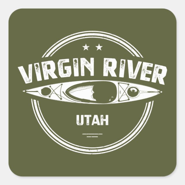 Sticker Carré Virgin River Utah Kayak (Devant)