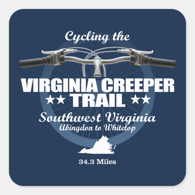 Sticker Carré Virginia Creeper Trail (H2) (Devant)