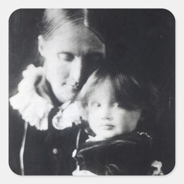 Sticker Carré Virginia Woolf, avec sa mère Julia, 1884 (Devant)