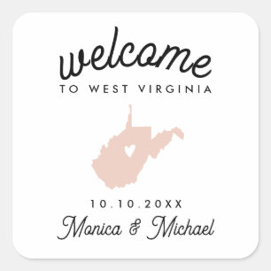 Sticker Carré VIRGINIE OCCIDENTALE Destination Mariage N'IMPORTE