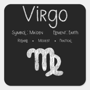 Sticker Carré Virgo Horoscope Astrologie Étoile Signal Anniversa