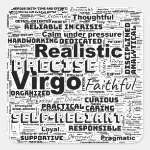 Sticker Carré Virgo Zodiac Word Cloud Inspiration Porte - clé