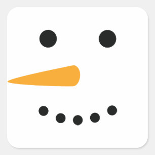 Sticker Carré Visage de neige