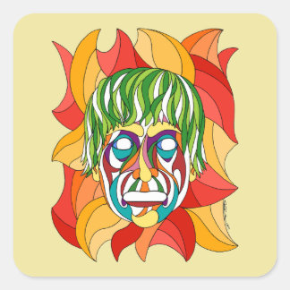 Sticker Carré Visage Grimace