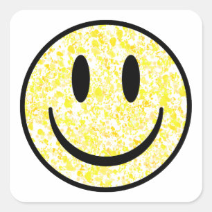 Sticker Carré Visage souriant éclaboussé