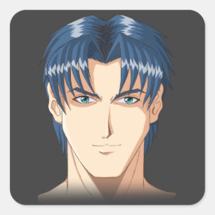 Sticker Carré Visages de l'Anime et de la Manga