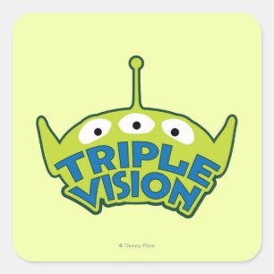 Sticker Carré Vision triple Alien