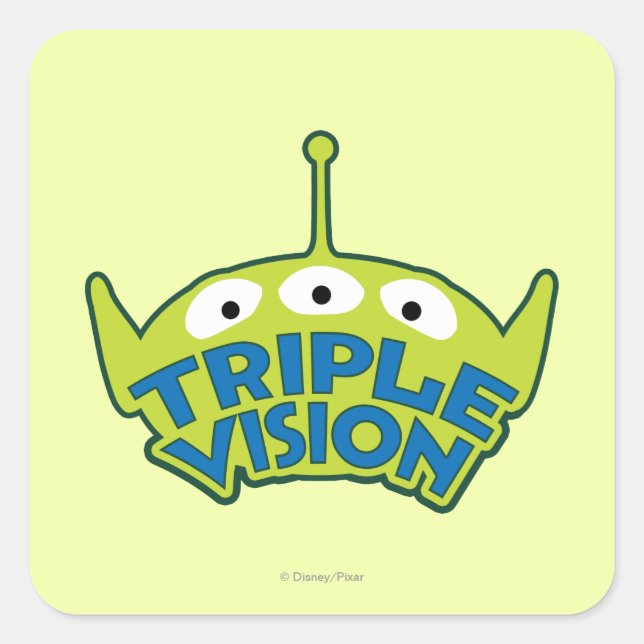 Sticker Carré Vision triple Alien (Devant)