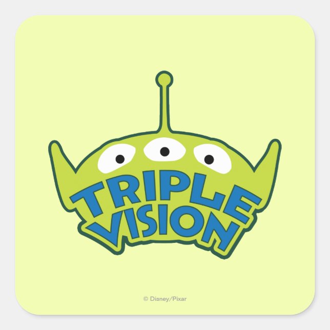 Sticker Carré Vision triple Alien (Devant)