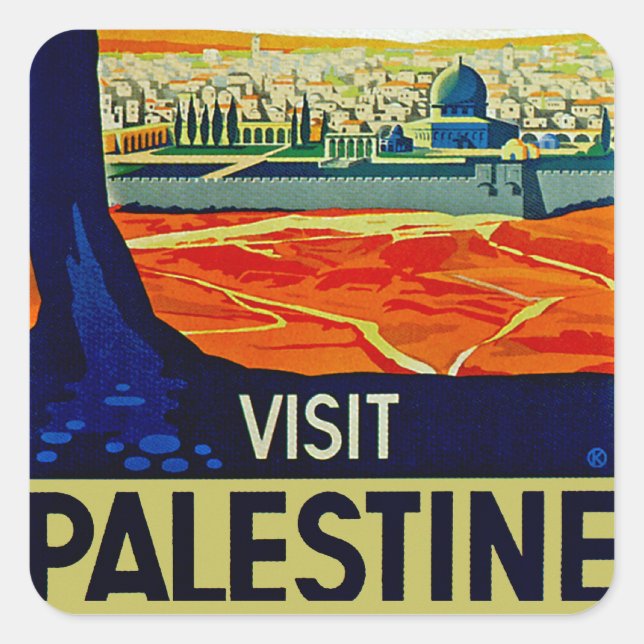 Sticker Carré Visite de la Palestine (Devant)