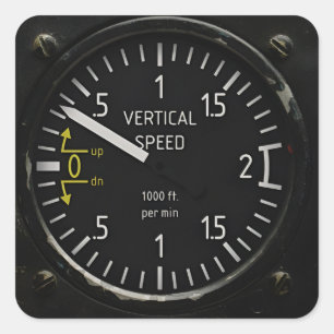 Sticker Carré Vitesse verticale aux instruments vintages de l'aé