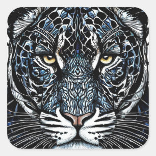 Sticker Carré vitrail Black Panther