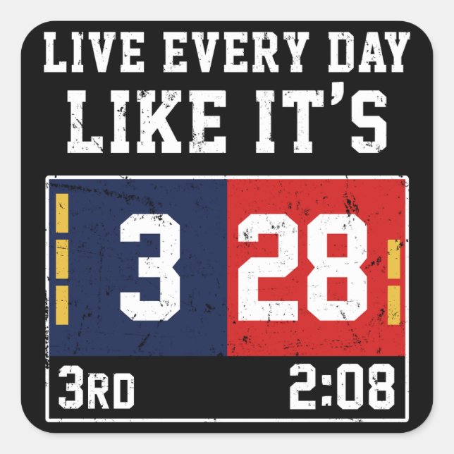 Sticker Carré Vivre chaque jour Comme c'est 28-3 Football (Devant)