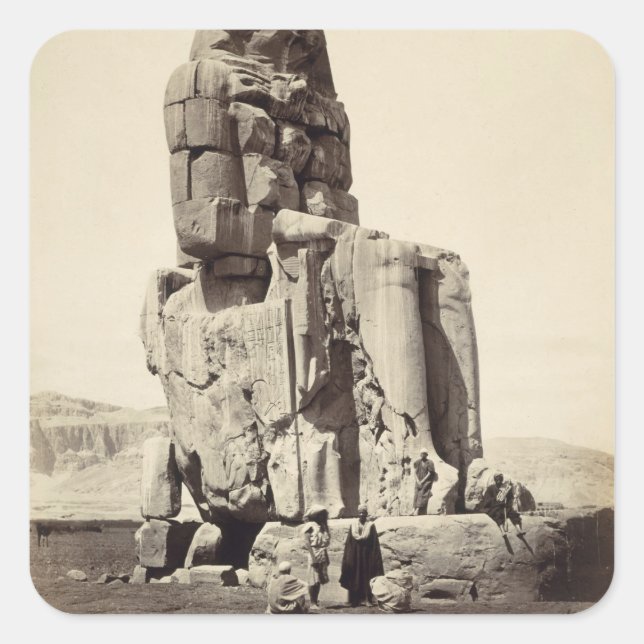 Sticker Carré "Vocal Memnon", statue de Colossal d'Amenhotep I (Devant)