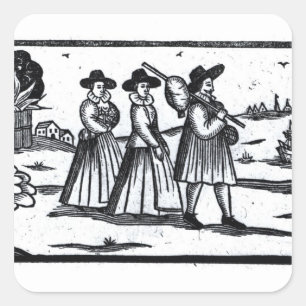 Sticker Carré Voile réglée par pèlerins sur la fleur printani