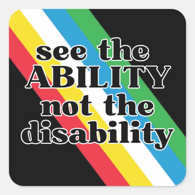 Sticker Carré Voir Ability Disability Pride Inspirational (Devant)